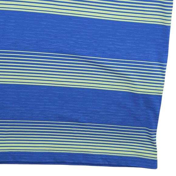 Under Armour Golf Polo Mens XL Blue Green Stripes Loose Fit Heatgear Performance - Picture 5 of 12